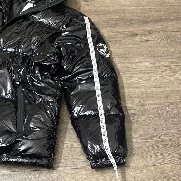 WESC Shiny Men’s Black Puffer Jacket with Hood